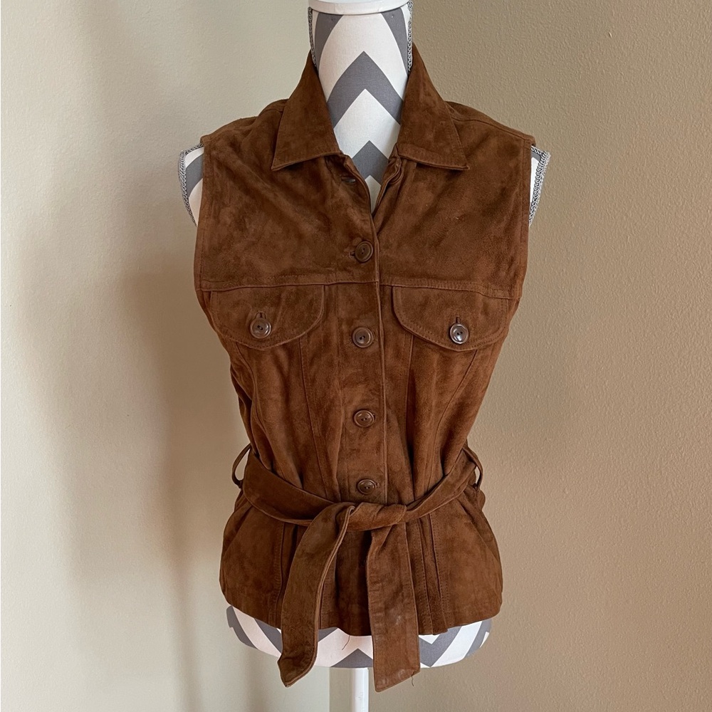 Saguaro West 100% Leather Button Up Vest - Size: Medium